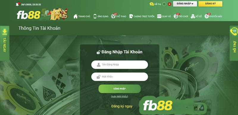 Đăng nhập fb88 dễ dàng