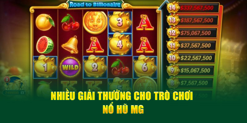 Nhiều giải thưởng cho trò chơi Nổ hũ MG