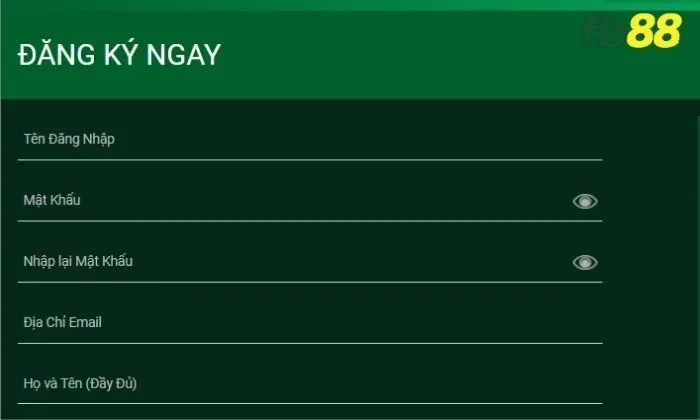 Đăng ký Fb88 Nhập thông tin cá nhân mà Fb88 yêu cầu