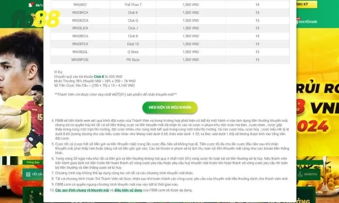 Nhận ngay 38% lần chuyển tiền đầu tiên FB88 Điều kiện tham gia chương trình khuyến mãi