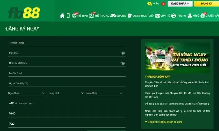 Bấm “Đăng ký” để tạo tài khoản
